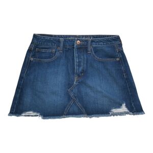 American Eagle Distressed‎ Denim Mini Skirt